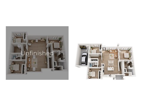Two floor plans of a house with the word